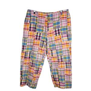 Mark Fore & Strike Capri Pants Size 12 Madras Vintage  Patchwork Plaid Cotton